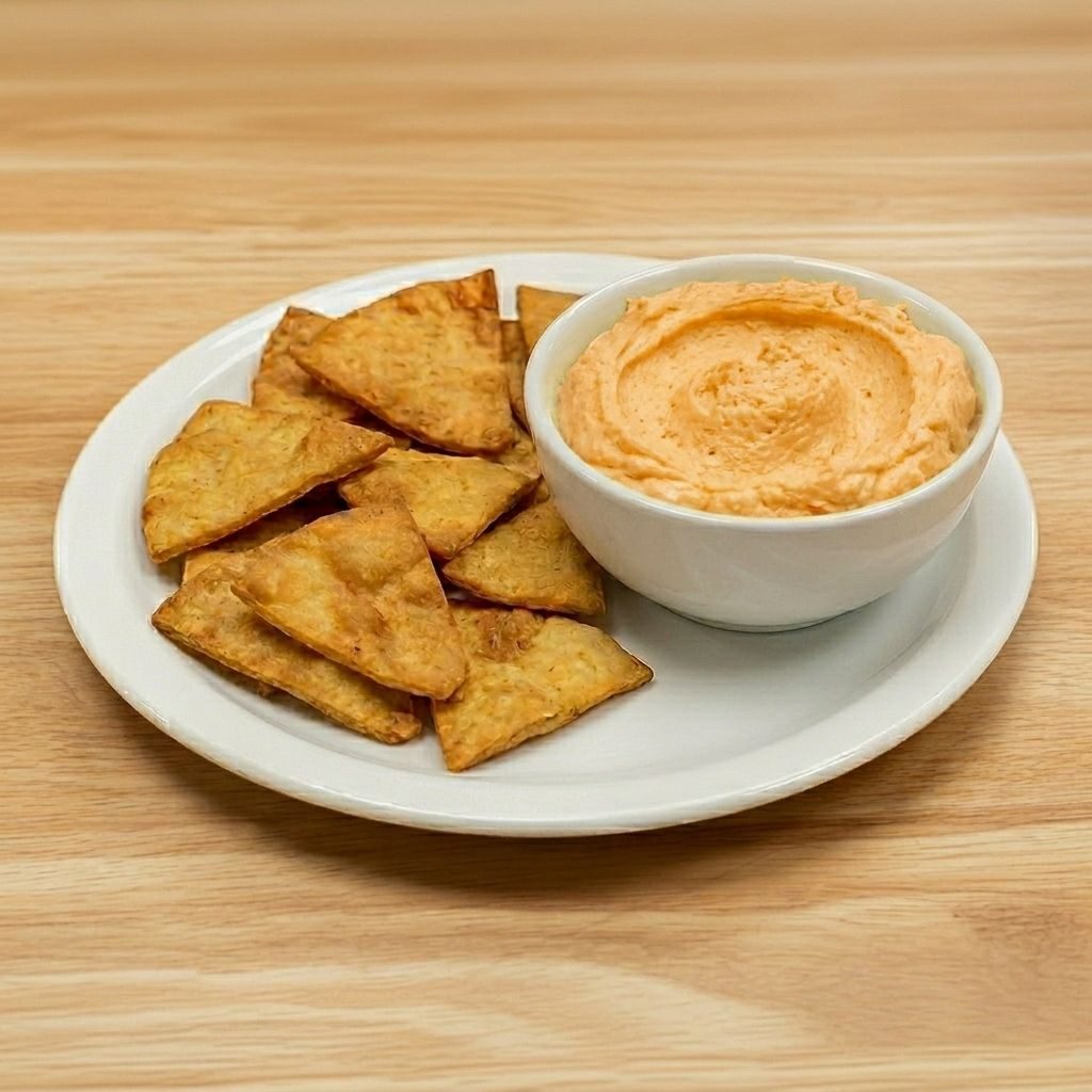 Spicy Whipped Feta with Pita Chips.